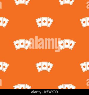Three aces playing cards pattern seamless Stock Vector