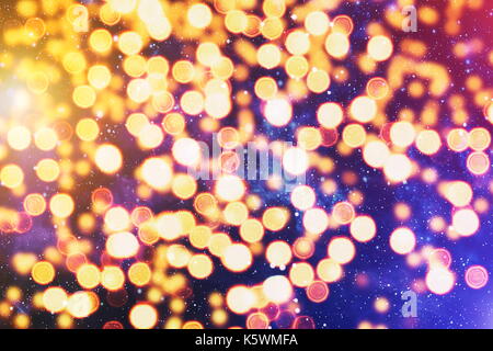 Festive Christmas background. Elegant abstract background with lights and stars Stock Photo