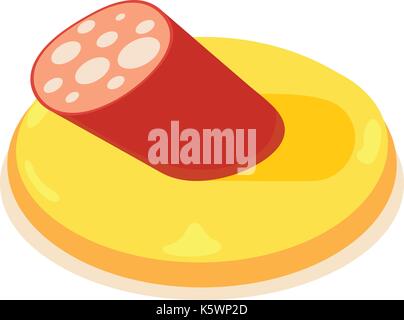 Sausage icon, isometric 3d style Stock Vector