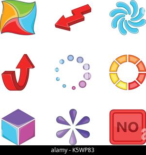 Arrow pointer icons set, cartoon style Stock Vector