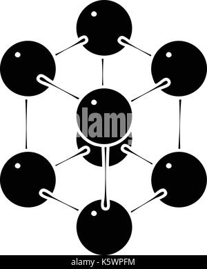 Cube molecule icon, simple style Stock Vector
