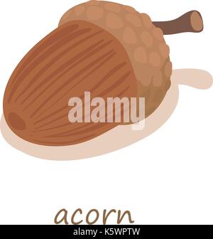 Acorn icon, isometric 3d style Stock Vector