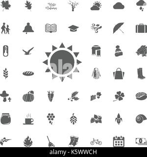 Autumn sun icon. Vector autumn set icons Stock Vector