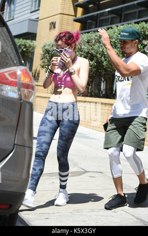 Bella Thorne Leaves The Gym With The Trainer Featuring Bella Thorne