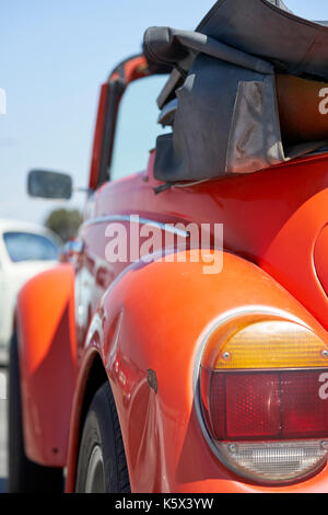 German car enthusiasts gather to socialize and display their vintage Volkswagen cars Stock Photo