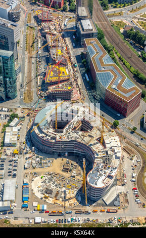 Construction site for the new building trivago headquarters at the Kesselstraße by Ed. Züblin AG in the district of Medienhafen in Düsseldorf in North Stock Photo