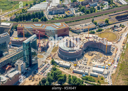 Construction site for the new building trivago headquarters at the Kesselstraße by Ed. Züblin AG in the district of Medienhafen in Düsseldorf in North Stock Photo