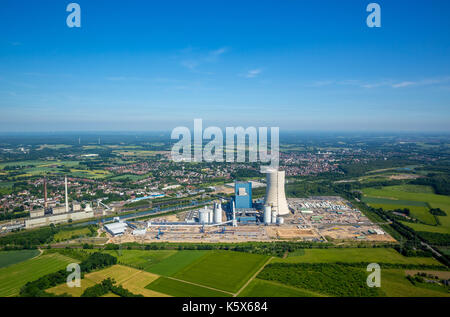 Datteln 4 power plant, coal plant, continued construction of building freeze, dates, Ruhr area, North Rhine-Westphalia, Germany, Europe, coal power pl Stock Photo