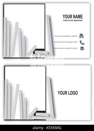 Red and blue line design vector business card Stock Vector
