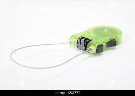 Bicycle 3 Digit Number Code Password Combination Security Safety Lock on a white background. Stock Photo