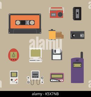 gadget of 90s  icon Stock Vector