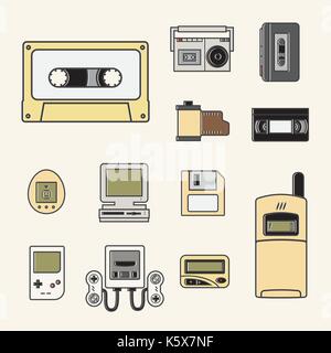 gadget of 90s  icon Stock Vector
