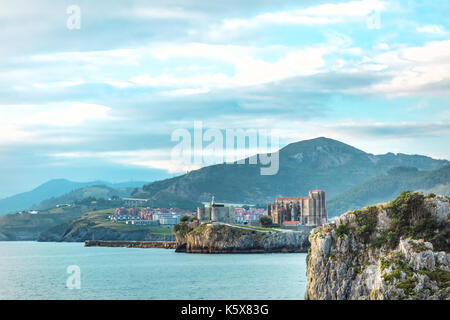 View over Castro Urdiales, city in Cantabria, Spain Stock Photo