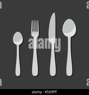 Cutlery icons in flat style Stock Vector