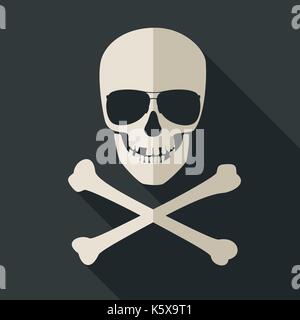 Skull and crossbones with sunglusses Stock Vector