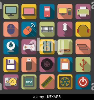 flat computer icon Stock Vector
