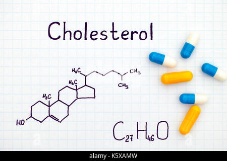 Chemical formula of Cholesterol. Close-up Stock Photo - Alamy