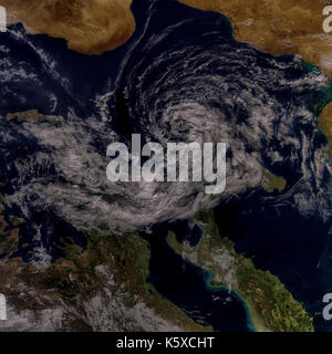 Cyclonic Storm in the Mediterranean. Elements of this image are furnished by NASA Stock Photo