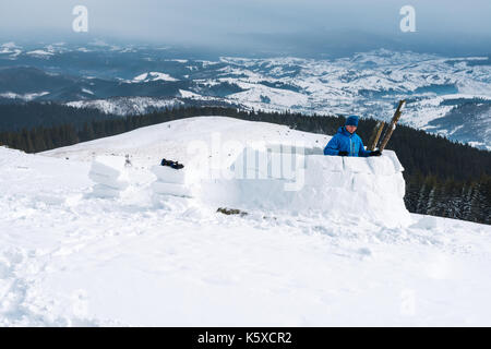 Igloo building in the high mountain Stock Photo