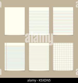 set of  vintage line paper sheets Stock Vector