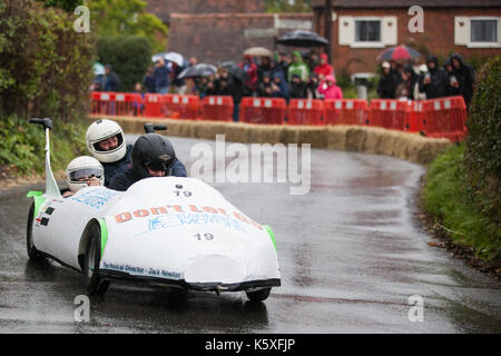 Cookham Dean, UK. 10th Sep, 2017. A custom-built go-kart named Endeavour competes in the Cookham Dean Gravity Grand Prix in aid of the Thames Valley and Chiltern Air Ambulance. Credit: Mark Kerrison/Alamy Live News Stock Photo