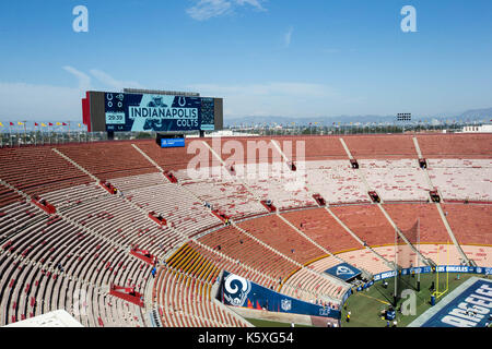 Los Angeles, CA, USA. 10th Sep, 2017. NFL Indianapolis Colts vs Los Angeles Rams at the Los Angeles Memorial Coliseum in Los Angeles, Ca on September 10, 2017. (Absolute Complete Photographer & Company Credit: Jevone Moore/MarinMedia.org/Cal Sport Media (Network Television please contact your Sales Representative for Television usage. Credit: csm/Alamy Live News Stock Photo