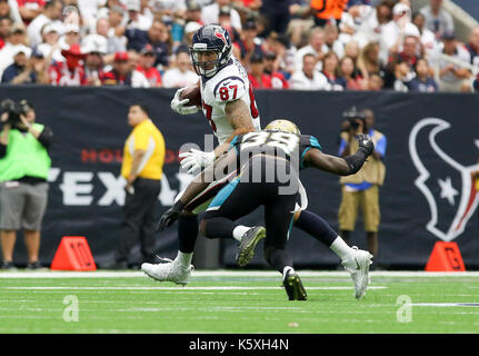 September 10, 2017: Jacksonville Jaguars free safety Tashaun Gipson (39)  enters the field prior to an NFL football game between the Houston Texans  and the Jacksonville Jaguars at NRG Stadium in Houston