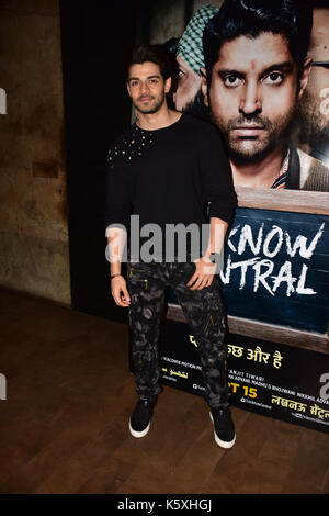 Mumbai, India. 10th Sep, 2017. Indian film Actor Sooraj Pancholi pose at the special screening of film Lucknow Central at Lightbox in Mumbai. Credit: Azhar Khan/Alamy Live News Stock Photo