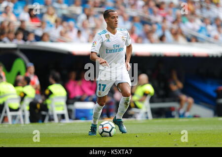 Madrid, Spain. 9th Sep, 2017. Lucas Vazquez (Real) Football/Soccer : Spanish 'La Liga Santander' match between Real Madrid CF 1-1 Levante UD at the Santiago Bernabeu Stadium in Madrid, Spain . Credit: Mutsu Kawamori/AFLO/Alamy Live News Stock Photo