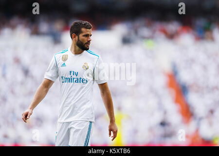 Madrid, Spain. 9th Sep, 2017. Nacho (Real) Football/Soccer : Spanish 'La Liga Santander' match between Real Madrid CF 1-1 Levante UD at the Santiago Bernabeu Stadium in Madrid, Spain . Credit: Mutsu Kawamori/AFLO/Alamy Live News Stock Photo