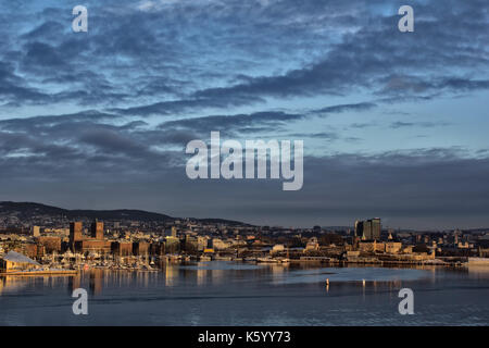 View of oslofjord on a cold winter day Stock Photo