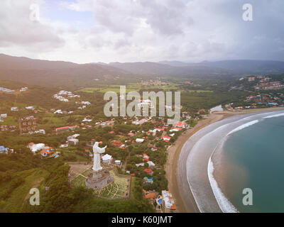 Aerial drone view on San Juan Del Sur town in Nicaragua Stock Photo