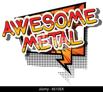 Awesome Metal - Comic book word on abstract background. Stock Vector