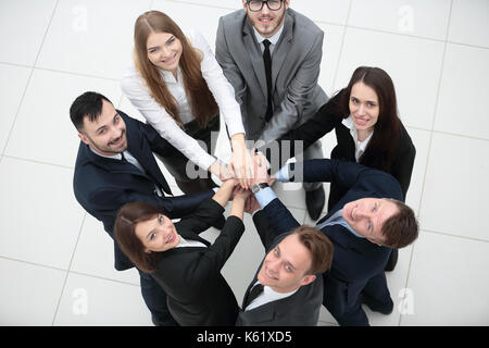 business team formed into a circle Stock Photo