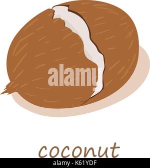 Coconut icon, isometric 3d style Stock Vector