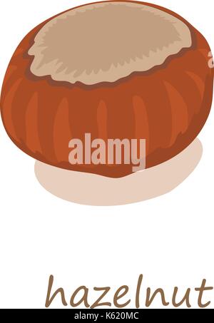 Hazelnut icon, isometric 3d style Stock Vector