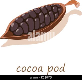 Cocoa pod icon, isometric 3d style Stock Vector