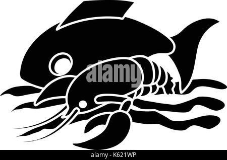 Sea food icon, simple style Stock Vector