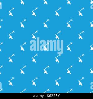 Mig welding torch in hand pattern seamless blue Stock Vector