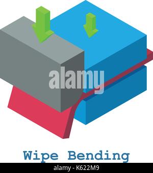 Wipe bending metalwork icon, isometric 3d style Stock Vector