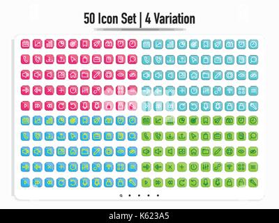 50 Icon Set Stock Vector
