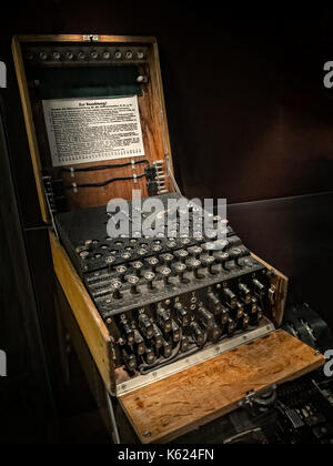 German WWII Enigma code machine keyboard at Discovery Museum Newcastle ...