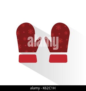 Mittens vector icon with shade on brown background. Vector illustration Stock Vector
