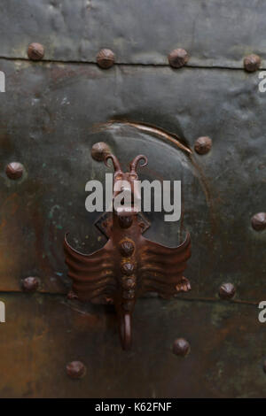Decorative handle on the main gate of Orava castle in northern Slovakia. Stock Photo
