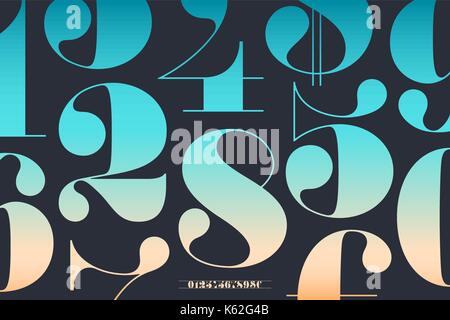 Font of numbers in classical french didot Stock Vector