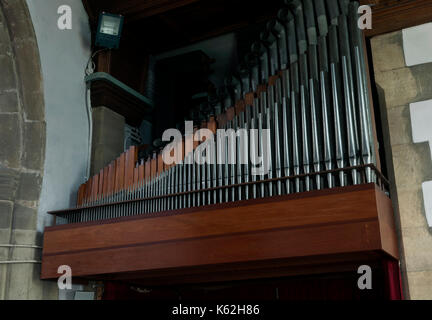 The organ in St. Michael and All Angels Church, Cosby, Leicestershire, England, UK Stock Photo