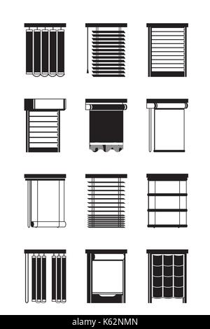 Different interior blinds - vector illustration Stock Vector