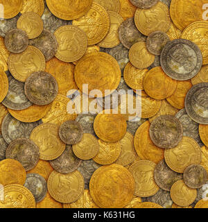 Old gold coins background texture Stock Photo