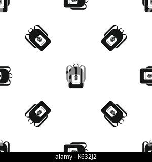 Backpack pattern seamless black Stock Vector