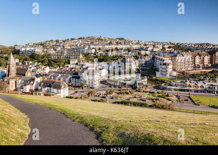 17 June 2017: Ilfracombe, North Devon, England, UK - A view over the town from Capstone Hill. Stock Photo